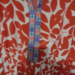 Rustty Dusty Printed Notched Long Sleeve Maxi‎ Dress Size 1XL Orange Photo 13