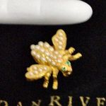 Joan Rivers Little Honey BEE PIN BROOCH Simulated Pearls Gold Plate Crystal Eyes Photo 2