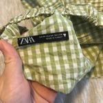 ZARA  Green Gingham Cropped Top Photo 2