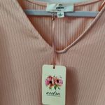 Entro Peach Balloon Sleeve V-Neck Bloose L NEW Ren Fair Castlecore Festival Twee Photo 5