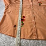 Las Olas  Orange and White Gingham Button Down Shirt Cottagecore Cabincore Retro Photo 13