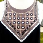 Umgee  Tank Top Small Black Crepe Embroidered Mirrored Accents‎ Photo 10