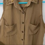 Chloe K Sheer button front tank with studs Photo 2