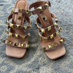 Nicole Miller Studded Ankle Strap Sandals Beige 9.5 Photo 5