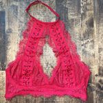 Victoria's Secret Victoria’s Secret Fashion Show Very Sexy Red Halter Lace Up Bralette Size Small Photo 9