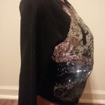 Victoria's Secret PINK Bling Crew Sweatshirt Size Small New Black Silver Sequins Photo 5