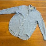 Free People  Thats a Wrap Shirt in Chambray Combo Blue Photo 6