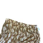 Lauren Conrad NWT Midi Peasant Skirt 4X Brown Floral Gold Streak Lined Elastic Photo 2