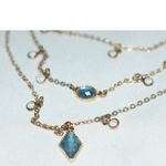Source Unknown Vintage Layered Blue Beveled /Clear Crystal Accents Gold Tone Link 24" Necklace Photo 1