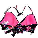 NEW Sundazed Black Tropical Floral Multi Wrap Style Simone Bikini Top size 36D Photo 3