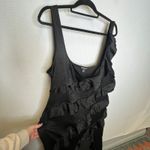 PRETTYLITTLETHING PLUS Black Ruffle Tank Dress Size US 18 Slit Photo 3