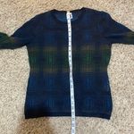 M by Missoni Green Blue Plaid Lightweight Knit Sweater Long Sleeve Size 42 Photo 9