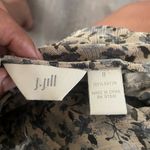 J. JILL Rayon Floral Tie Neck Bell Sleeve Shirt small Gray Photo 3