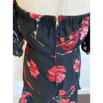 White Fox Boutique Monte Carlo Mini Dress Strapless Black Red Floral juniors L Photo 3