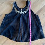 Free People "Aztec Louie" Black Embellished Tank Top Photo 3