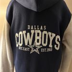 Cowboys Navy and Gray Full Zip Jacket Drawstring Hoodie Size M Size M Photo 14