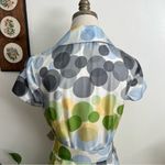 Badgley Mischka Silk Bubble Spotted Print Button Down Shirt Dress Photo 7