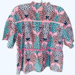 Simply Southern Women’s Medium Flutter Sleeve Ruffled Neck Notched-V Top NWT Photo 1