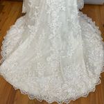 Kitty Chen Wedding Dress Strapless Lace Sweetheart Neckline Belt HEMMED Mermaid White Size XS Photo 6