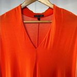 Eileen Fisher Lightweight Jersey Stretch Drape V Neck Dress in Flame Size Large Photo 4