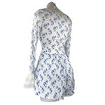 White Black Floral Long Sleeve Square Neck Lace Stretch Romper Shorts Size S Photo 1