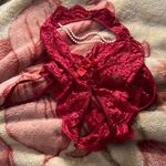 Crotchless red lace Pearl halter teddy Size M Photo 0
