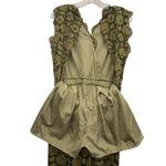 Biditirry Women's Floral Lace Jumpsuit Sleeveless‎ Olive Green Wide Leg Romper L Size L Photo 2