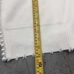 Commense Women's Pearl Trim Cropped Cardigan Sweater White XL Elegant Open Front Photo 5