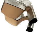 Good American Snake EMBOSSED PLATFORM HIGH BLOCK HEEL SANDALS size 7.5 Photo 6