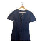 Quince  Women's Organic Cotton Poplin Tiered Maxi Dress Large Navy Blue NWT Photo 5