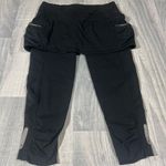 Athleta Black Leggings with Skirt Overlay; XS Women's Photo 0