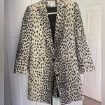 Emerson Fry Wingtip Leopard Linen Jacket Long Coat Black Size 2 Photo 2