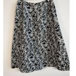 Talbots Vintage Linen Cotton Maxi Skirt Size 12W Fit & Flare Black White Circles Photo 3