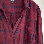 a.n.a . XXL Plaid Flannel Embroidered Shirt Dress in Black Maroon Plus Photo 11