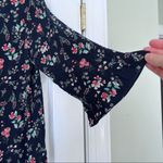Gap  Navy Floral top boho flowy round neck S Photo 4