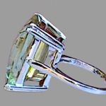 VINTAGE Emerald Cut Green Amethyst Solitaire Gemstone Sterling Silver Ring Sz 7 Photo 11