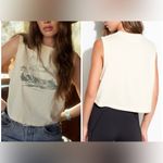 Spiritual Gangster NWOT Anthropologie Retreat Crawford Crop Tank - canvas - M Photo 1