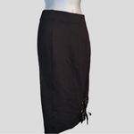 Project runway black pencil skirt with grommet and lace on bottom front side Size XS Photo 2