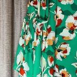 Rose + Olive  Kelly Green Floral Print Bell Sleeve Blouse Size Medium Photo 13