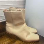 Anthropologie  Off White Heeled Squared Toe Boots Size 9 (40) Photo 1