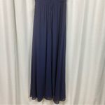 Lulus Lulu’s Navy Blue Leading Roll V Neck Ruched A Line Chiffon Maxi Dress Sz.M NWT Photo 12