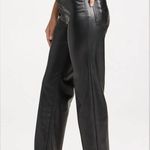 MOTHER Rambler Zip Ankle Leather Jeans Black Flare & Wide Leg Wax On Off NEW Size 31 Photo 4