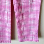 Princess Polly NWOT  Women’s 6 Plaid Pants Pink White Straight Leg Trousers Soft Photo 3