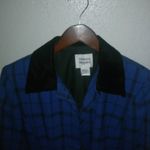 Peter Nygard Bianca Nygard 6 Wool Blend Black Blue Plaid Blazer Coat Photo 4