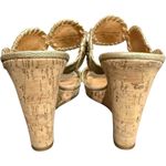 Jack Rogers Sandals Womens 8.5 Gold Luccia Cork Wedge Slip On Open Toe Coastal Photo 3