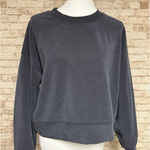 Lululemon Sweatshirt Women 8 Black Softstreme Perfectly Oversized Cropped Crew Photo 0