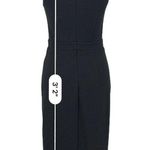 EXPRESS Black High Neck Keyhole Midi Dress with Front Slit Size 6 Photo 7