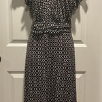 Y2K Brown Geometric Ruffle Dress XL Women's V Photo 0