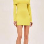 Alexis NWT  Chira Off-the-Shoulder Ribbed Knit Mini Dress Canary Women's Size XXS Photo 1