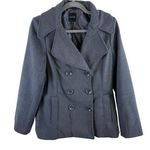 Rampage Gray Double Breasted Collared Button Up Lined Pea Coat Pockets Size S Photo 0